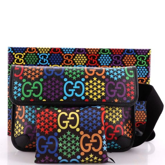 Gucci Belt Bag Psychedelic Print GG Coated Canvas Black, Multicolor - Picture 2 of 7